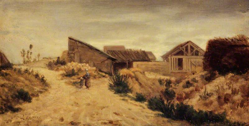 Paysage avec bâtiments agricoles - Stanislas Lépine