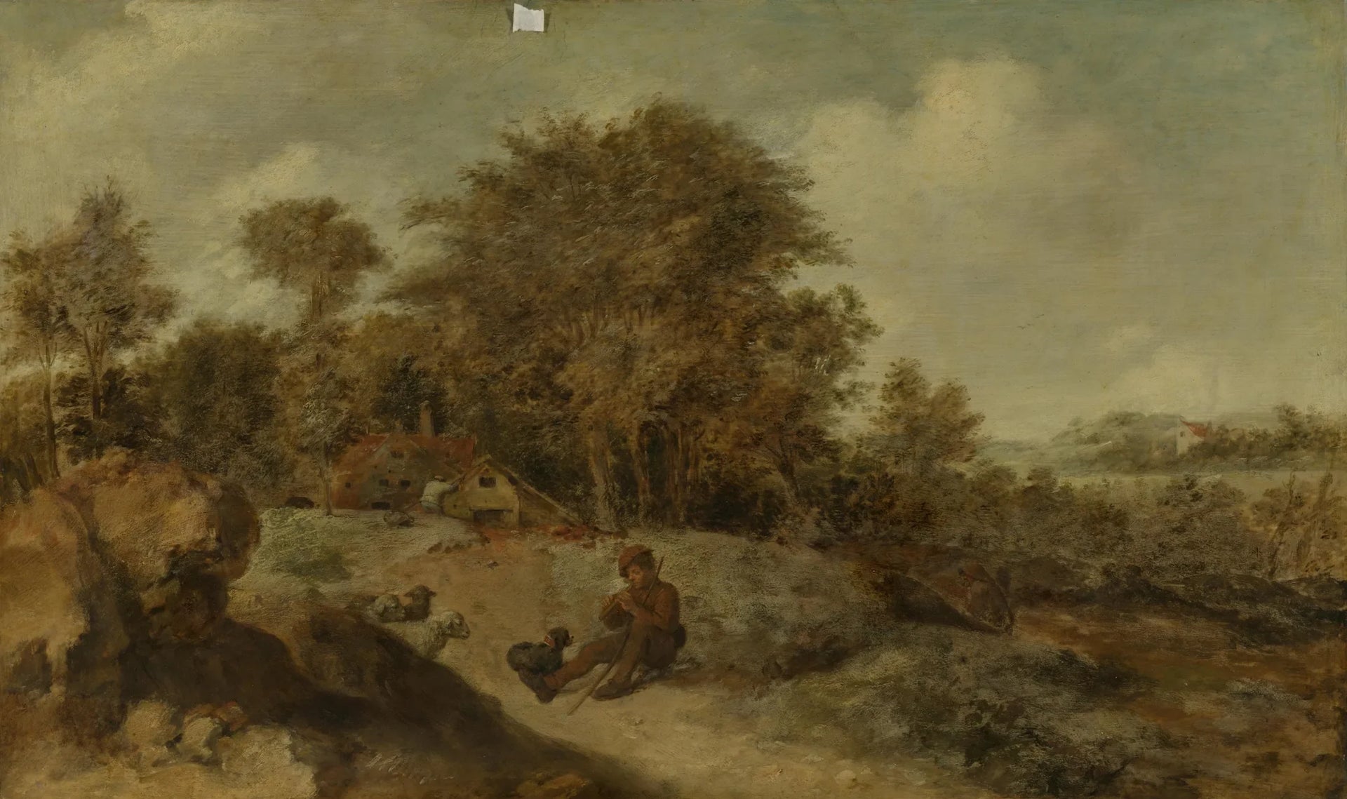 Paysage avec berger - Adriaen Brouwer image 1 reproduction artisanale de tableau