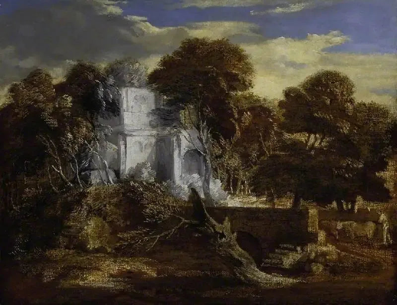 Paysage avec berger et vaches traversant un pont - Thomas Gainsborough image 1 tableau peint à l’huile sur toile
