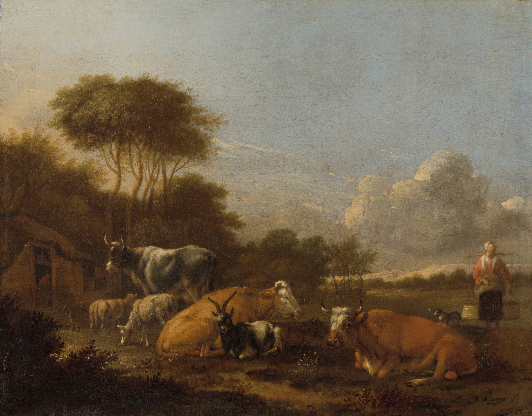Paysage avec du bétail - Albert Klomp
