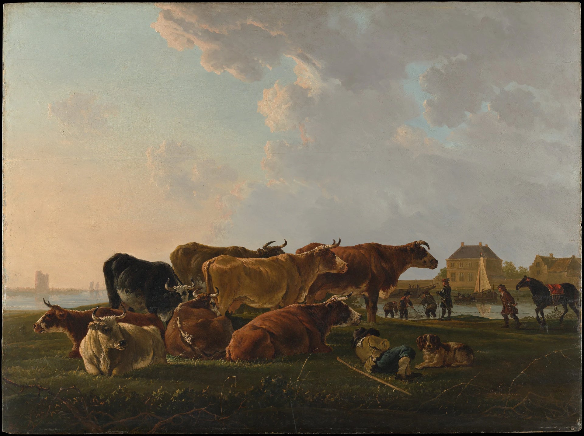 Paysage avec du bétail - Jacob van Strij