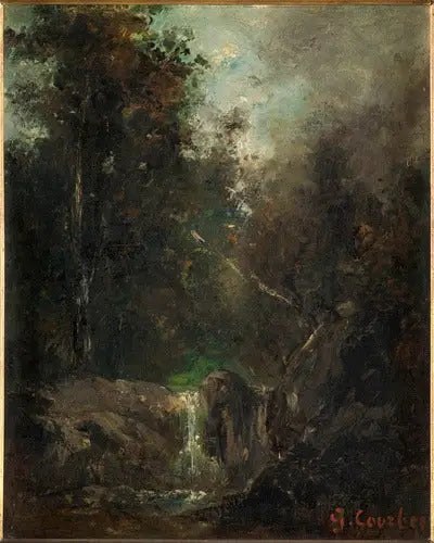 Paysage avec cascade - Gustave Courbet image 1 tableau peint à l’huile sur toile