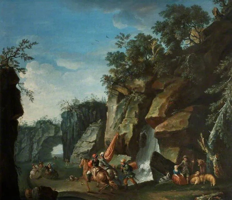 Paysage avec cavaliers - Salvator Rosa image 1 reproduction artisanale de tableau