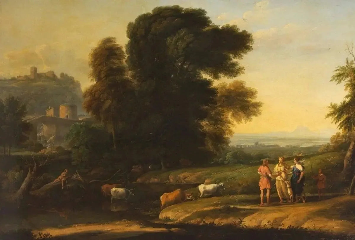 Paysage avec Céphale et Procris réunis par Diane - Claude Lorrain image 1 copie de tableau peinte à la main