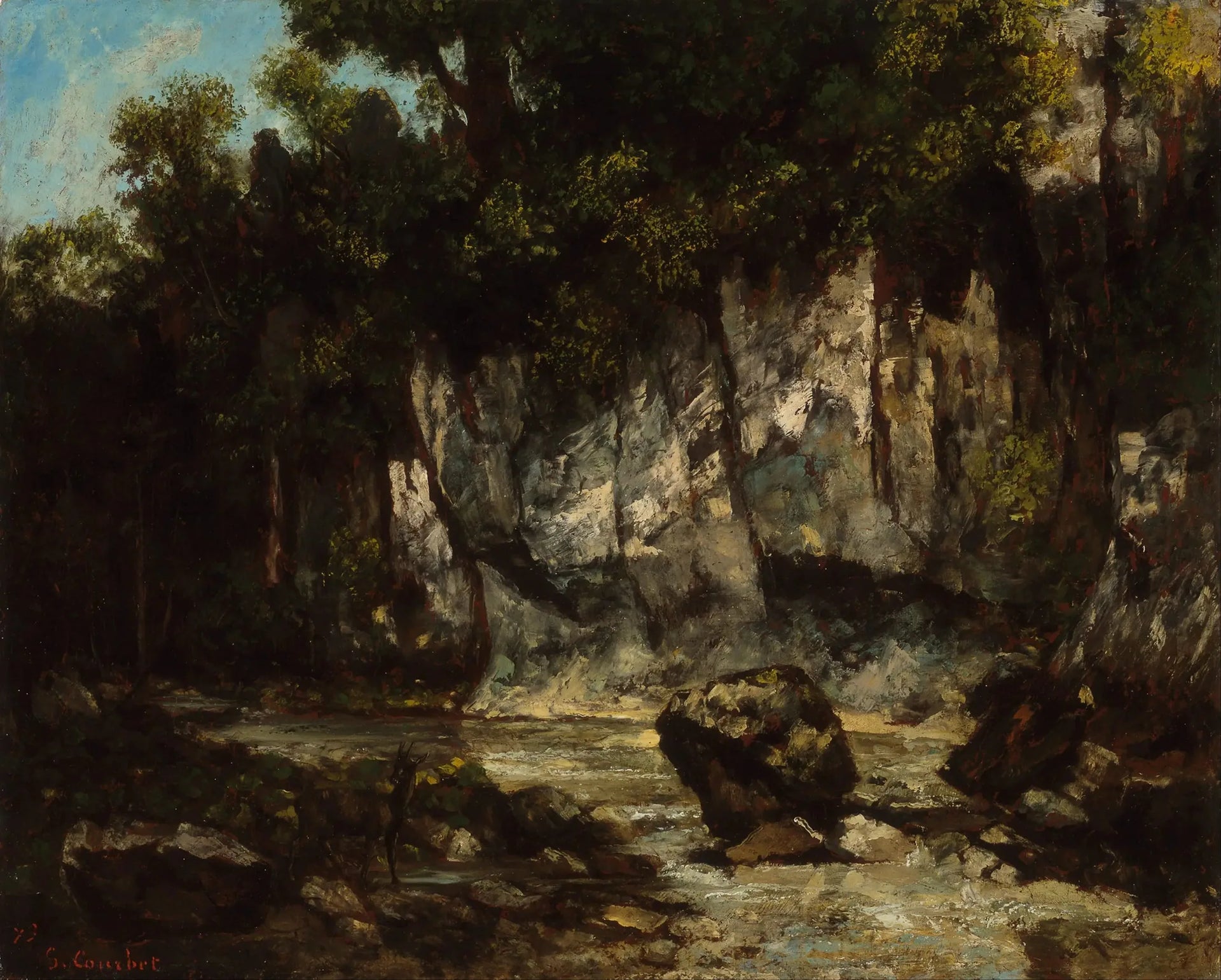 Paysage avec cerf - Gustave Courbet image 1 reproduction d’œuvre d’art à l’huile