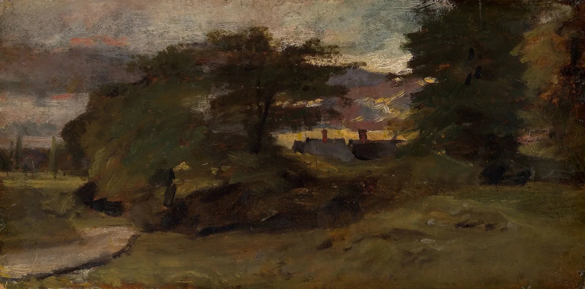 Paysage avec chalets - John Constable image 1 copie peinte à la main à l’huile