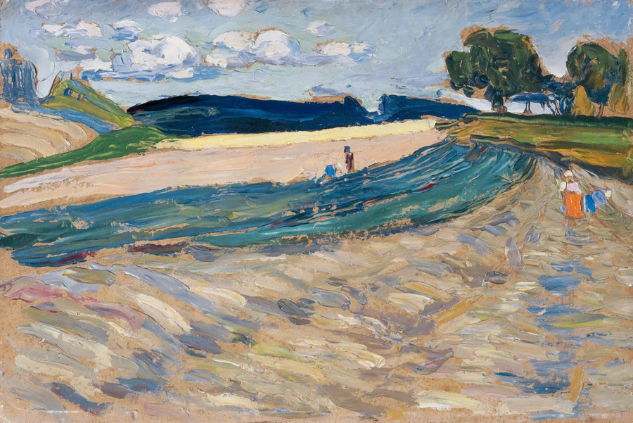 Paysage avec champ jaune - Vassily Kandinsky