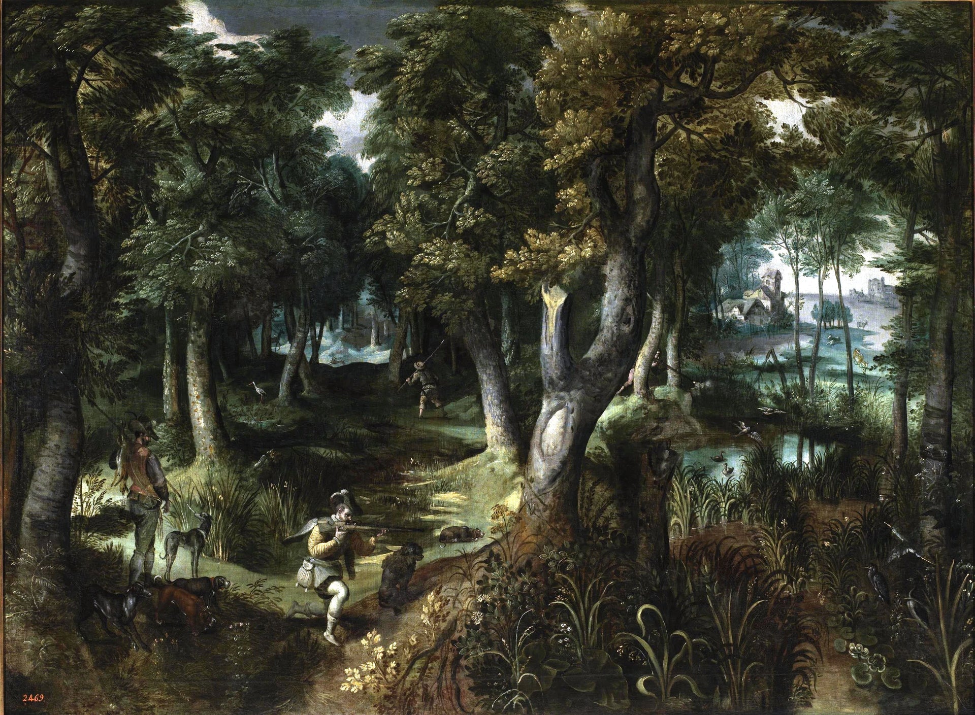 Paysage avec des chasseurs - Artiste inconnu