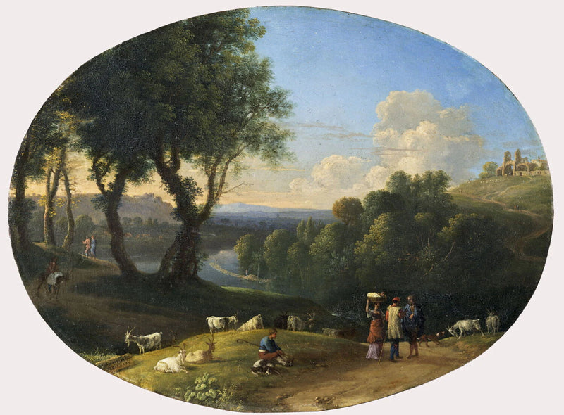 Paysage avec chèvres et pâtres - Herman van Swanevelt