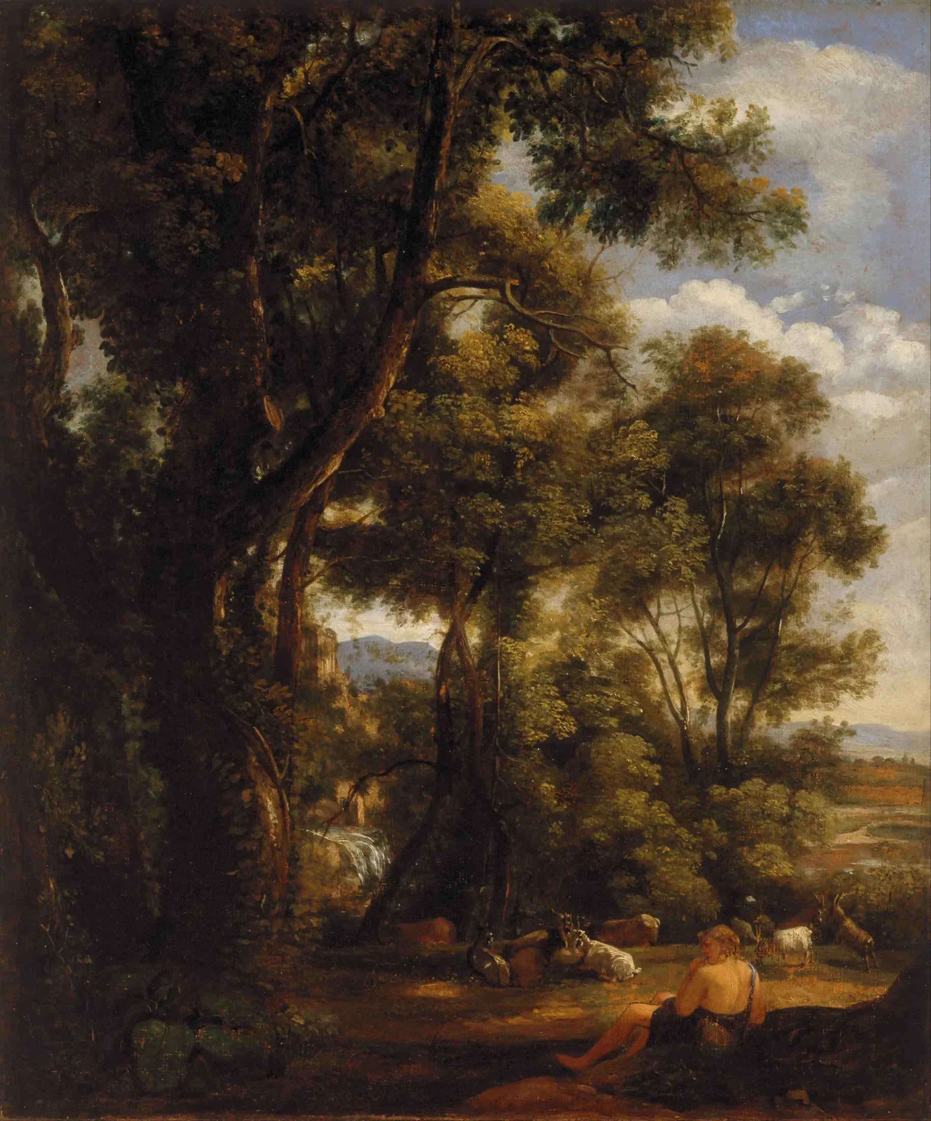 Paysage avec chevrier et chèvres (d'après Claude) - John Constable image 1 reproduction artisanale de tableau