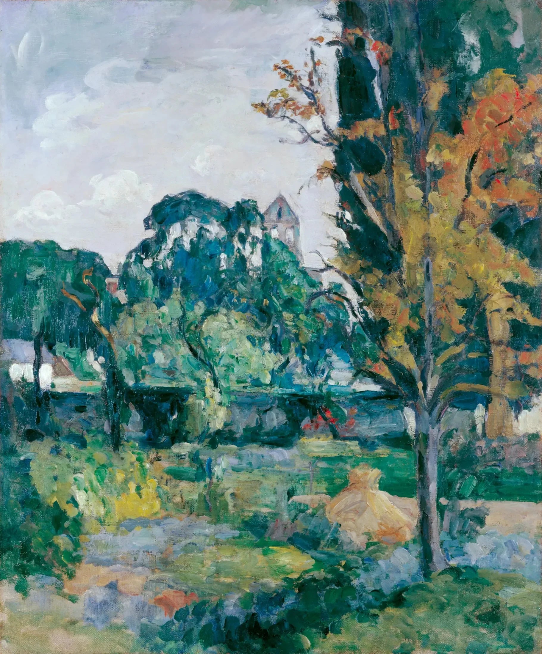 Paysage avec clocher - Paul Cézanne image 1 tableau peint à l’huile sur toile