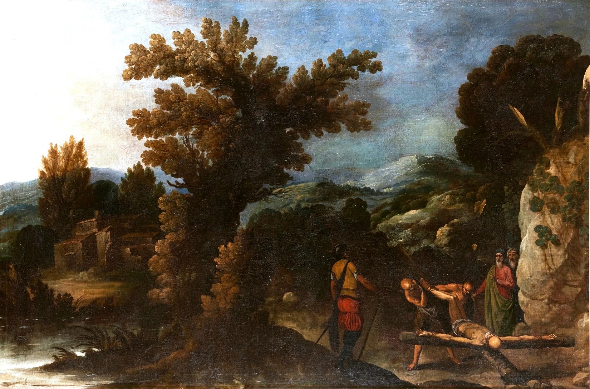 Paysage avec la crucifixion de Saint Pierre - Francisco Collantes