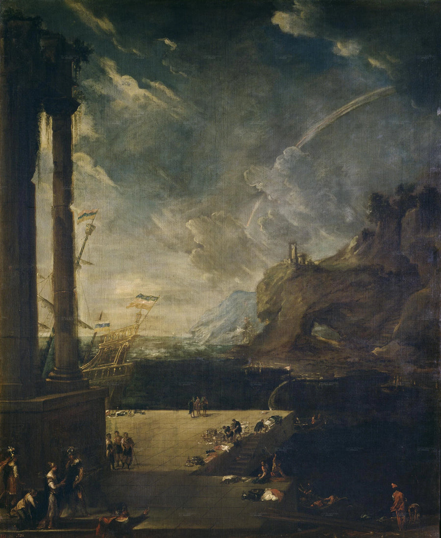 Paysage avec le départ d'Énée de Carthage - Benito Manuel Agüero