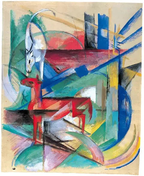 Paysage avec des animaux - Franz Marc image 1 copie peinte à la main à l’huile