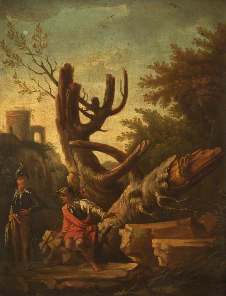 Paysage avec des brigands - Salvator Rosa image 1 copie de tableau peinte à la main