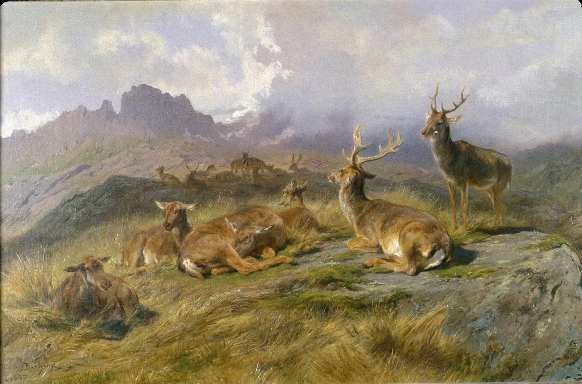 Paysage avec des cerfs - Rosa Bonheur image 1 copie de tableau peinte à la main