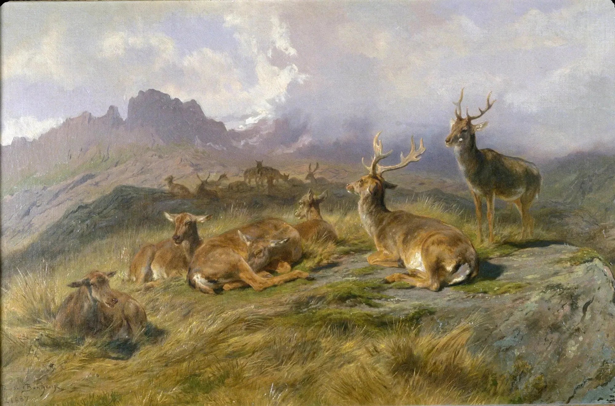 Paysage avec des cerfs - Rosa Bonheur image 1 copie de tableau peinte à la main