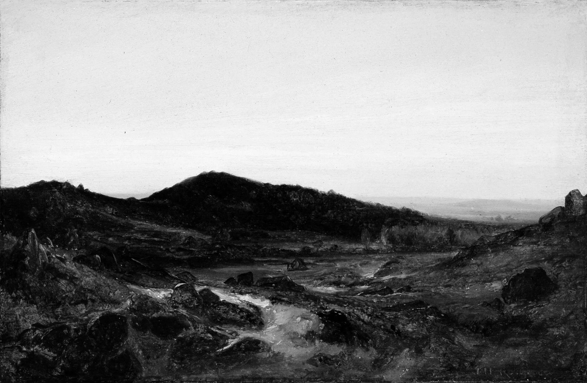 Paysage avec des collines - Théodore Rousseau image 1 copie de tableau peinte à la main