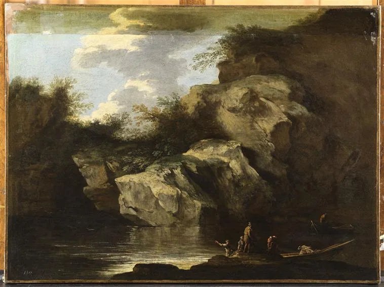 Paysage avec des éleveurs - Salvator Rosa image 1 copie de tableau peinte à la main