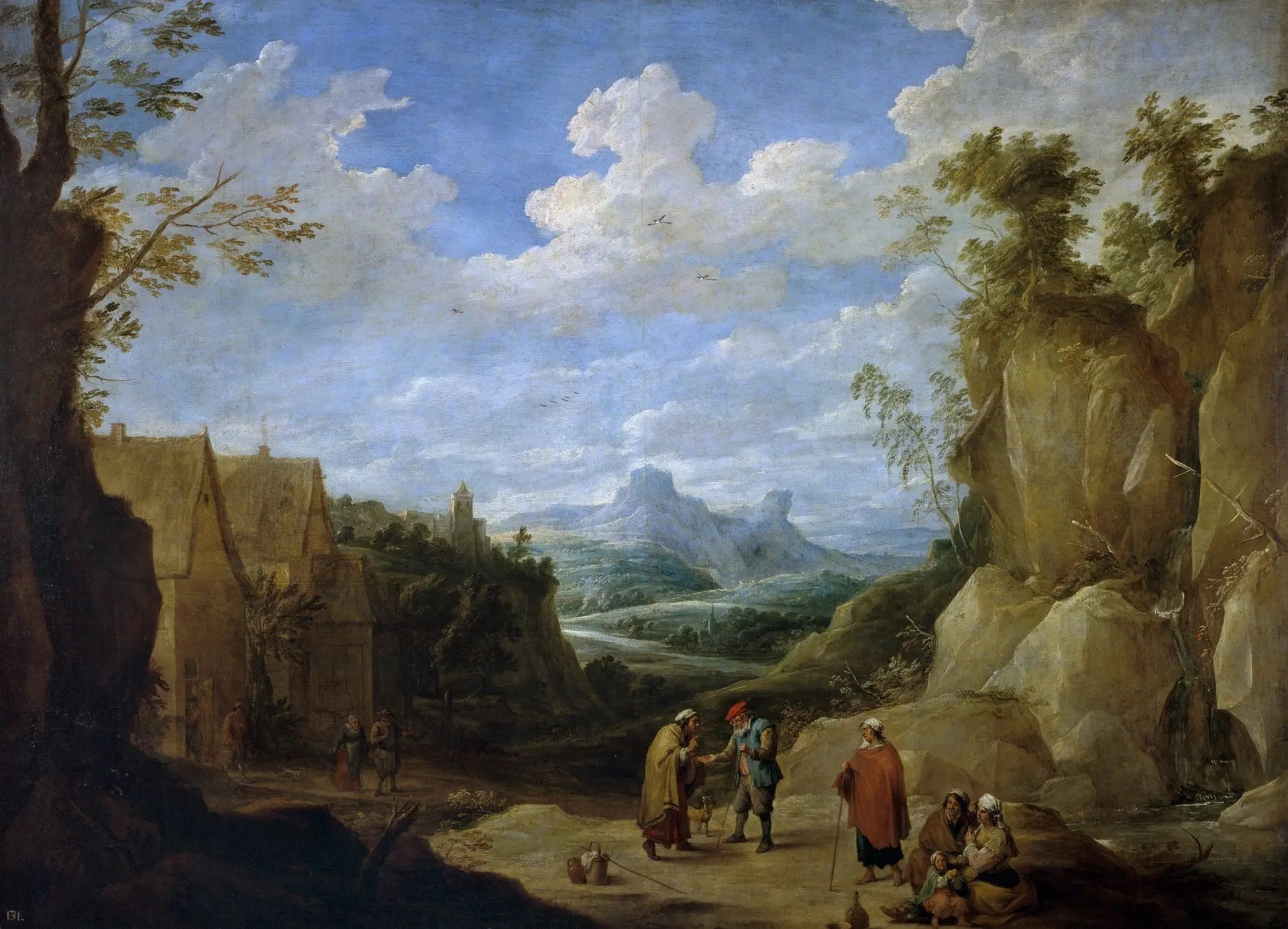Paysage avec des gitans - David Teniers le Jeune image 1 reproduction réalisée par Alpha Reproduction