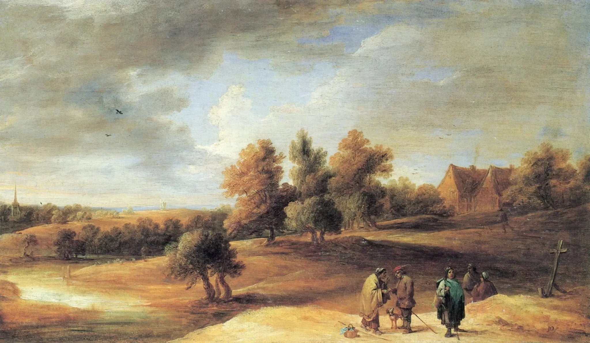 Paysage avec des gitans - David Teniers le Jeune image 1 copie peinte à la main à l’huile