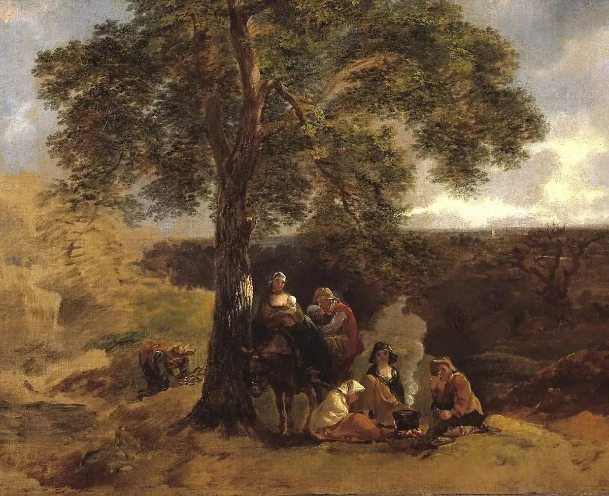Paysage avec des gitans - Thomas Gainsborough image 1 reproduction d’œuvre d’art à l’huile
