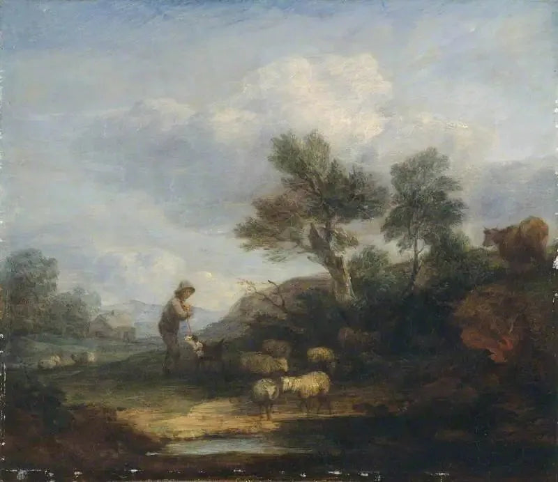 Paysage avec des moutons - Thomas Gainsborough image 1 copie de tableau peinte à la main