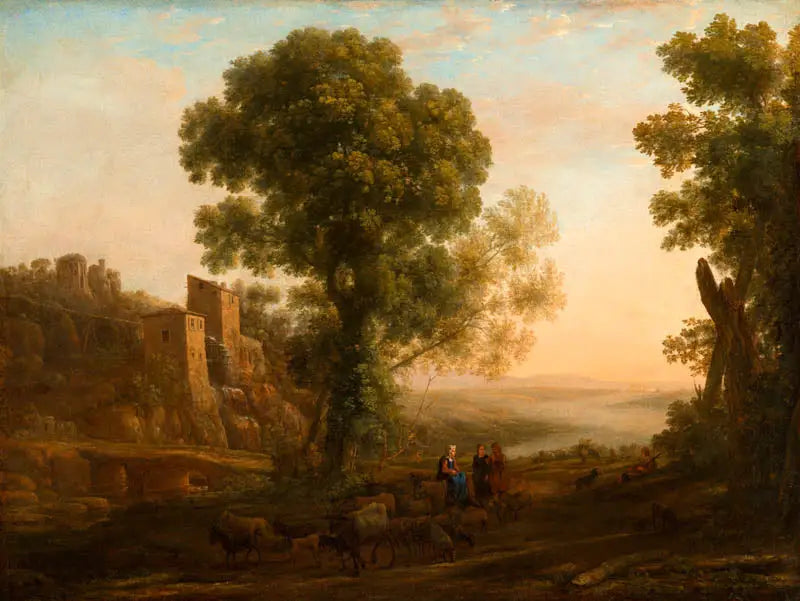 Paysage avec des paysans revenant avec leurs troupeaux - Claude Lorrain