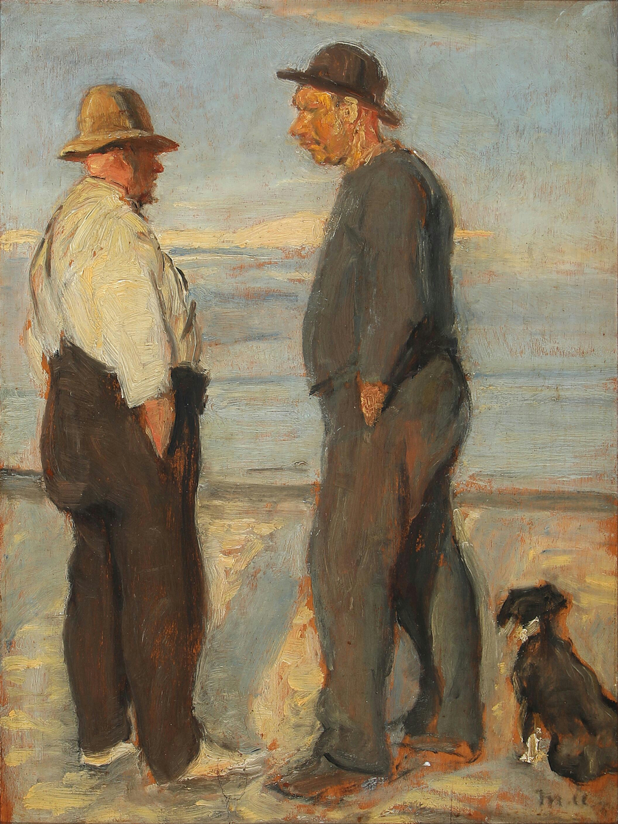 Paysage avec deux pêcheurs sur la plage, Skagen. - Michael Peter Ancher