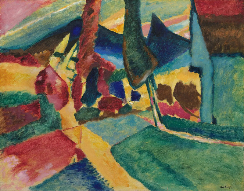 Paysage avec deux peupliers - Vassily Kandinsky