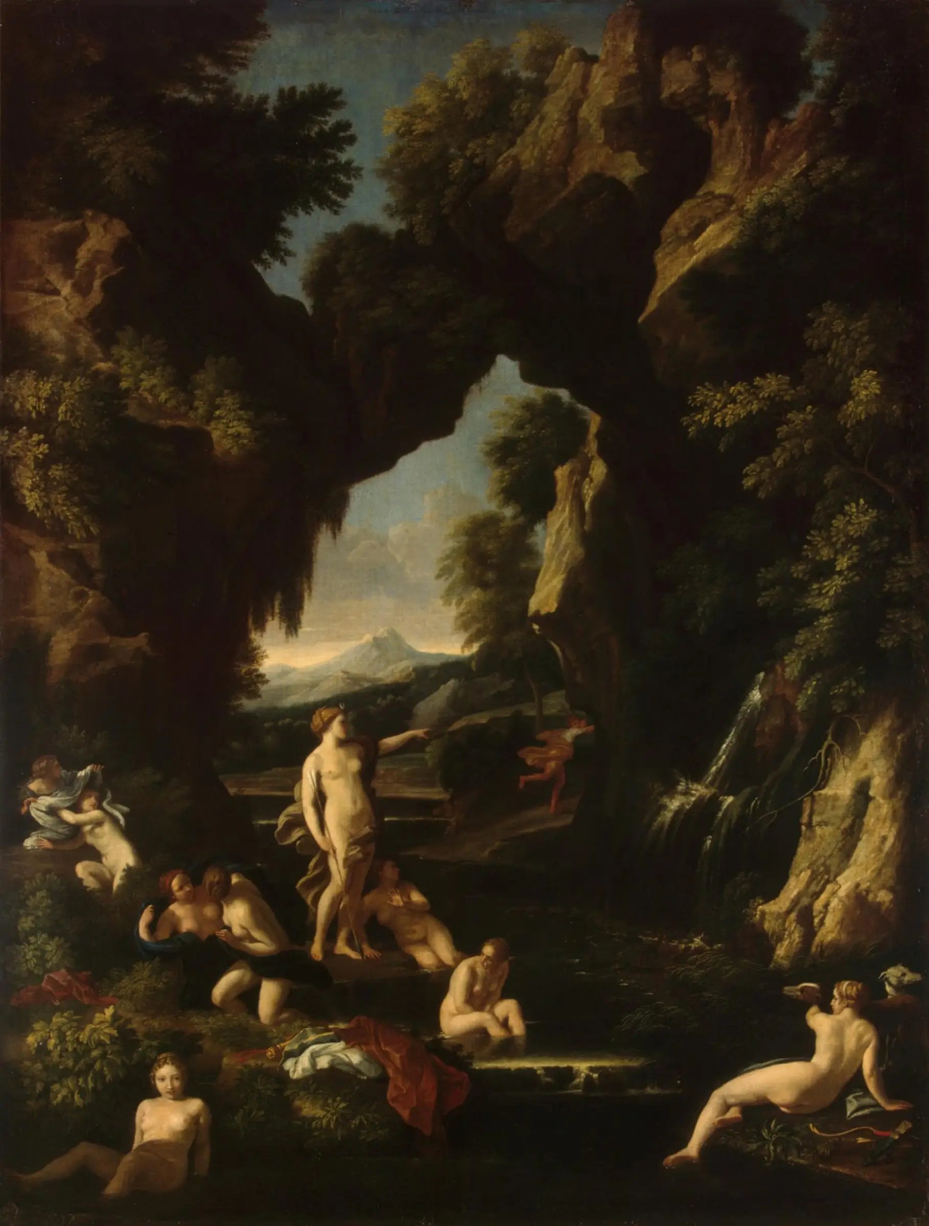 Paysage avec Diane et Actéon - Nicolas Poussin image 1 reproduction d’œuvre d’art à l’huile
