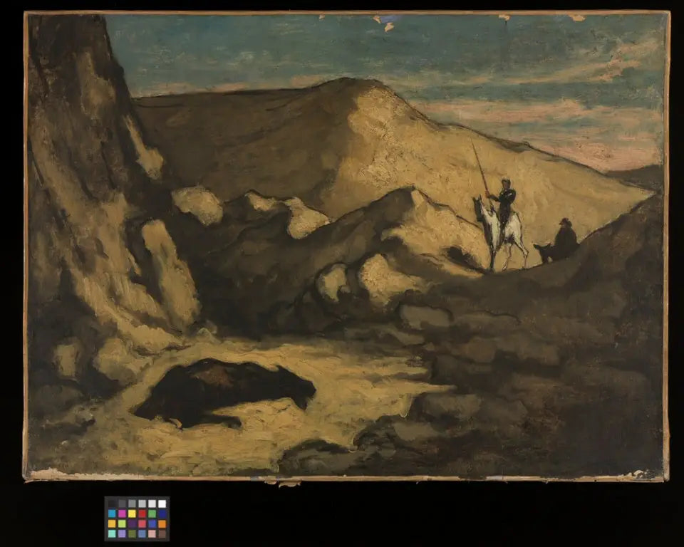 Paysage avec Don Quichotte et la mule morte - Honoré Daumier image 1 reproduction réalisée par Alpha Reproduction