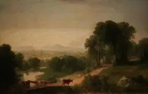 Paysage avec du bétail - Asher Brown Durand image 1 tableau peint à l’huile sur toile