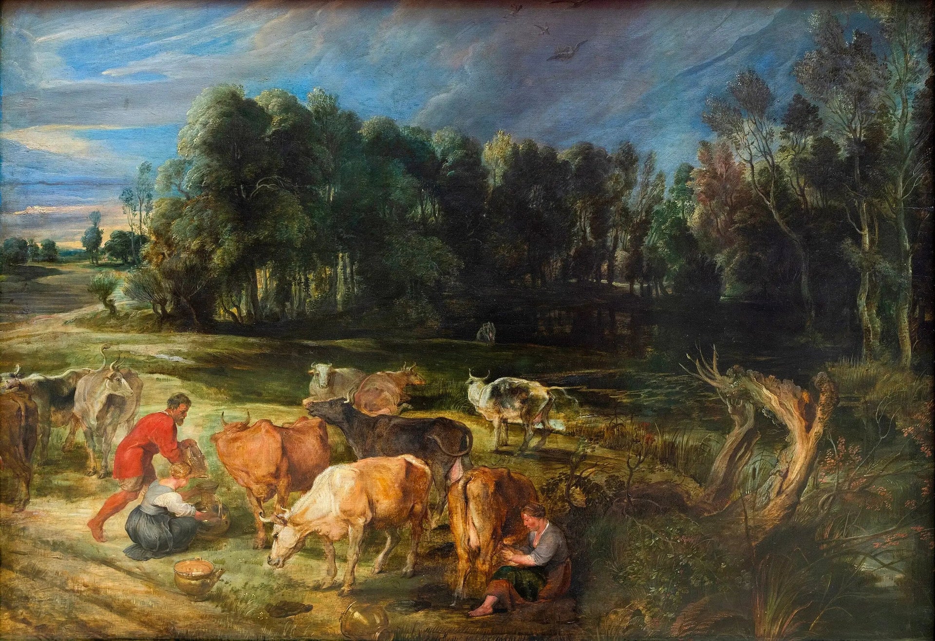 Paysage avec du bétail - Peter Paul Rubens image 1 copie peinte à la main à l’huile