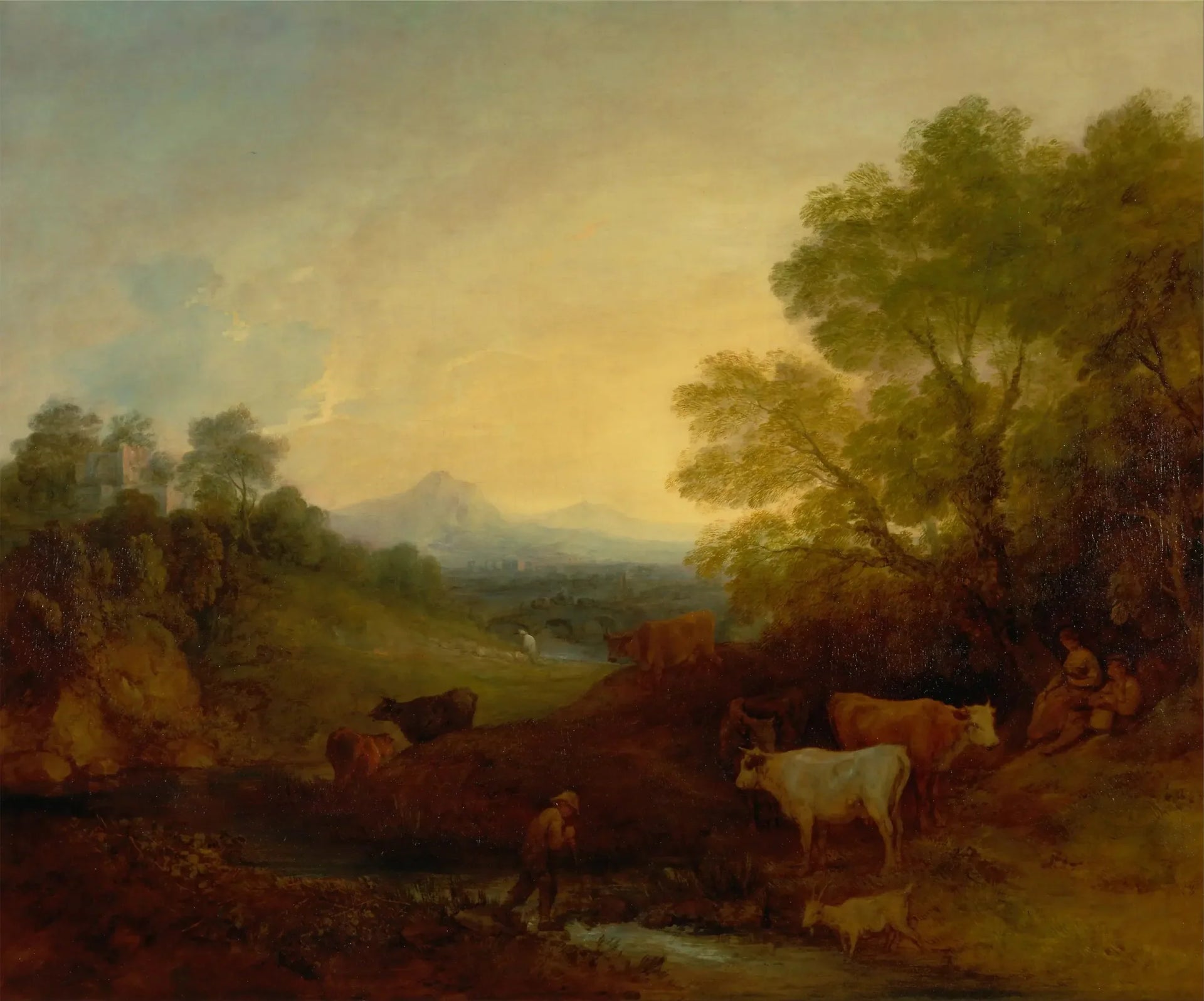 Paysage avec du bétail - Thomas Gainsborough image 1 reproduction réalisée par Alpha Reproduction