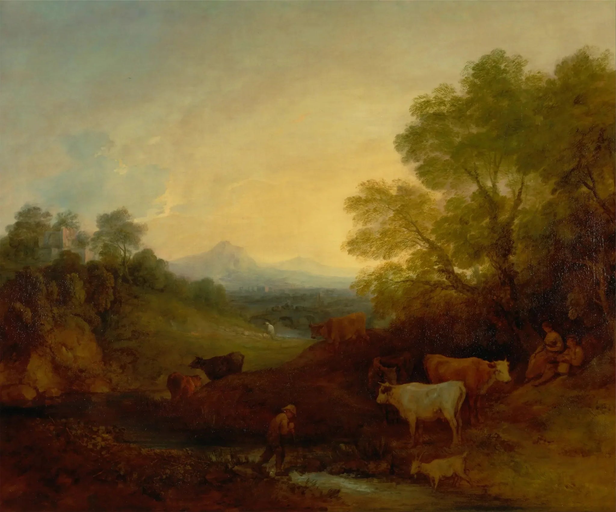 Paysage avec du bétail - Thomas Gainsborough image 1 reproduction réalisée par Alpha Reproduction