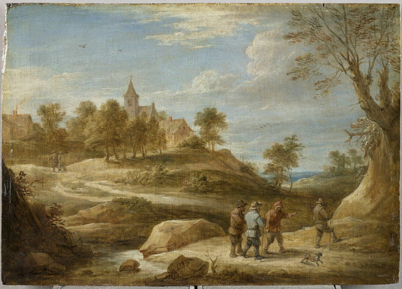 Paysage avec église sur un tertre - David II Teniers