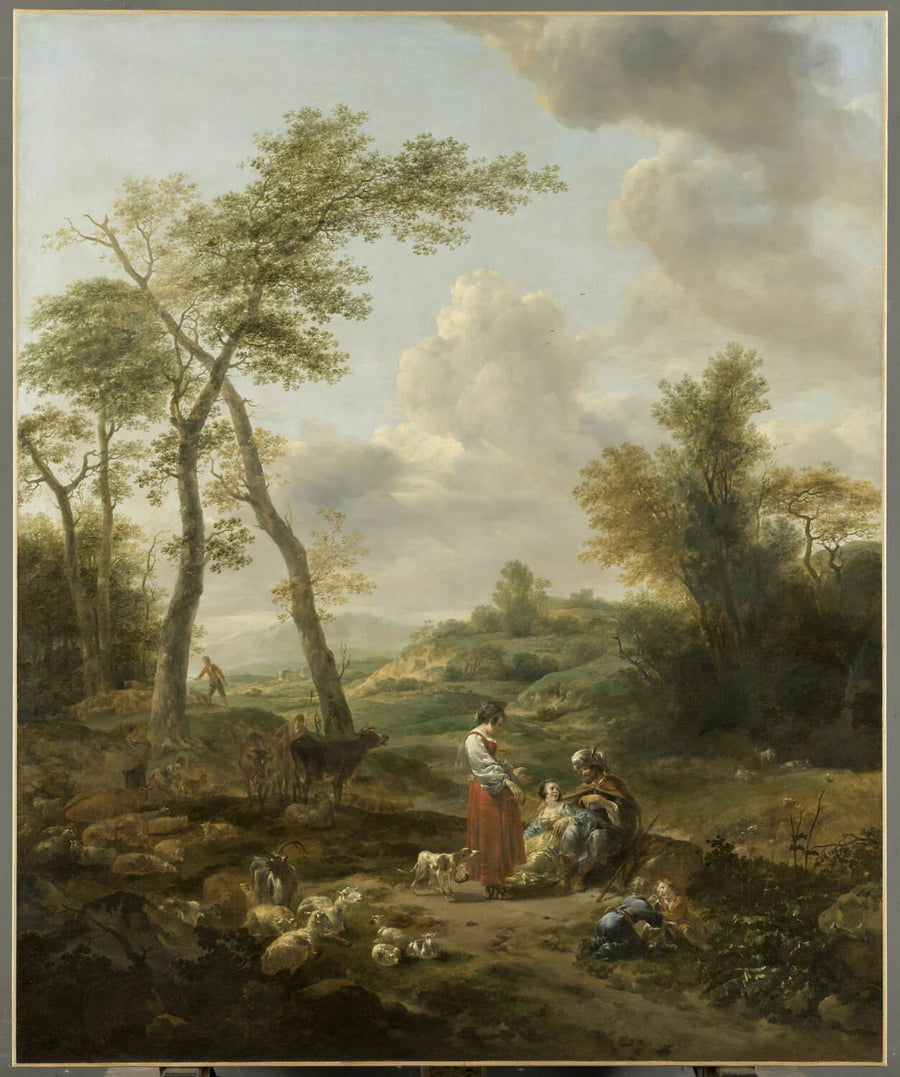 Paysage avec Elkana et ses deux épouses Anna et Pennina - Nicolaes Pietersz. Berchem
