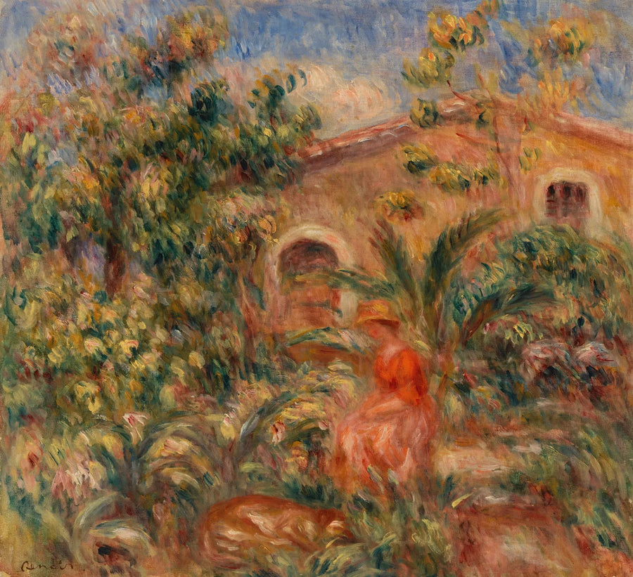Paysage avec femme et chien (Femme et chien dans un paysage) - Pierre-Auguste Renoir