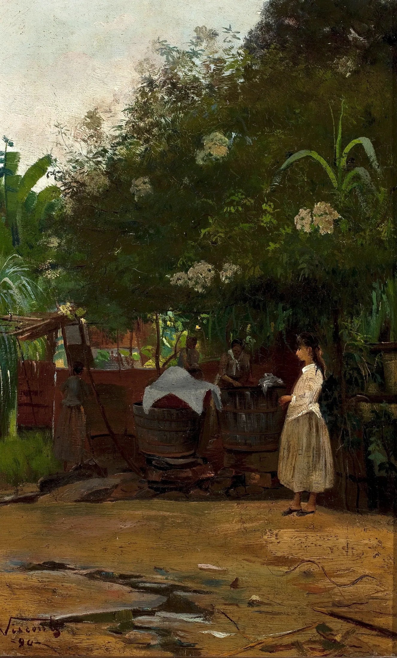 Paysage avec figure - Eliseu Visconti image 1 copie peinte à la main à l’huile