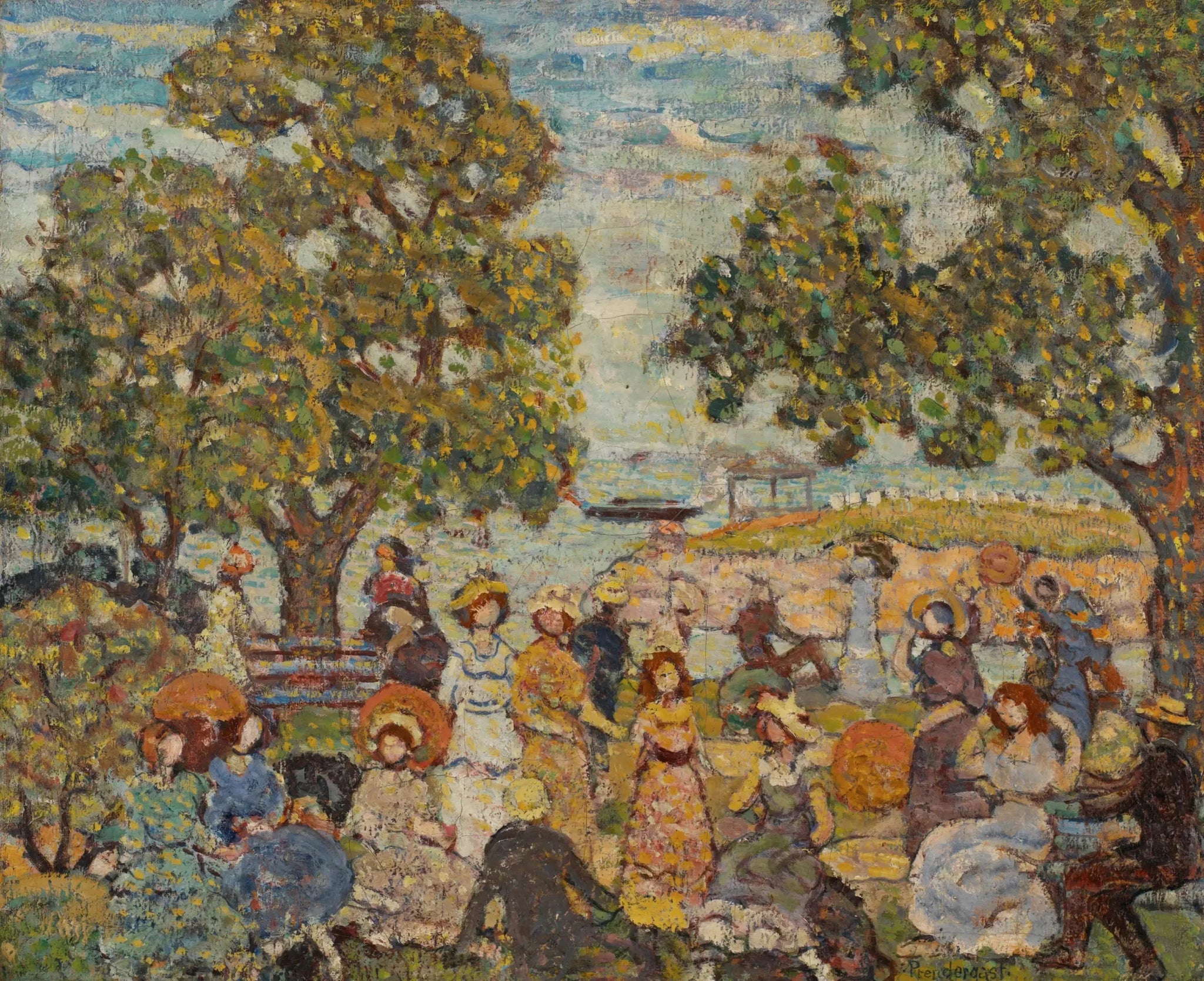 Paysage avec figures - Maurice Prendergast image 1 copie de tableau peinte à la main