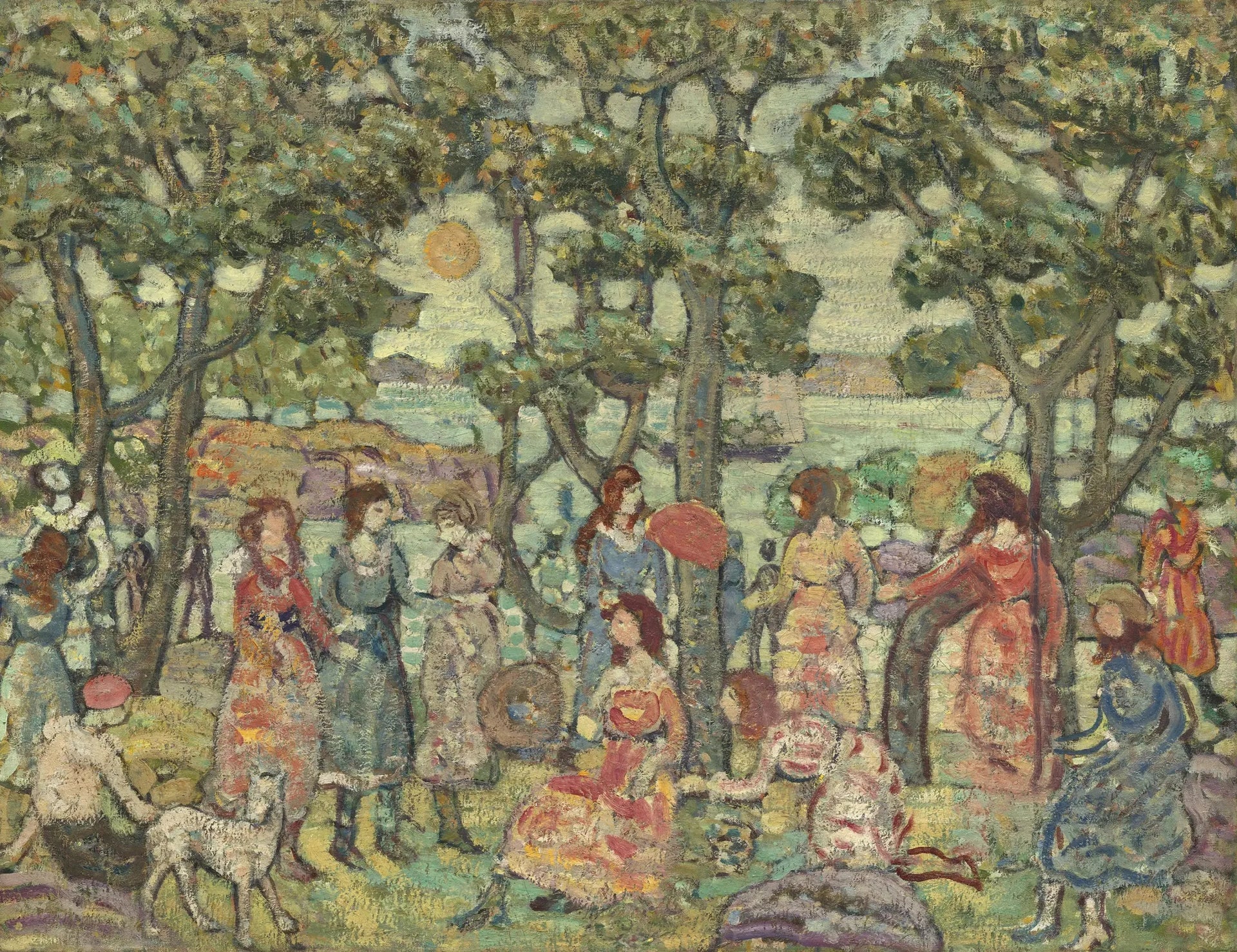 Paysage avec figures - Maurice Prendergast image 1 reproduction de peinture à l’huile