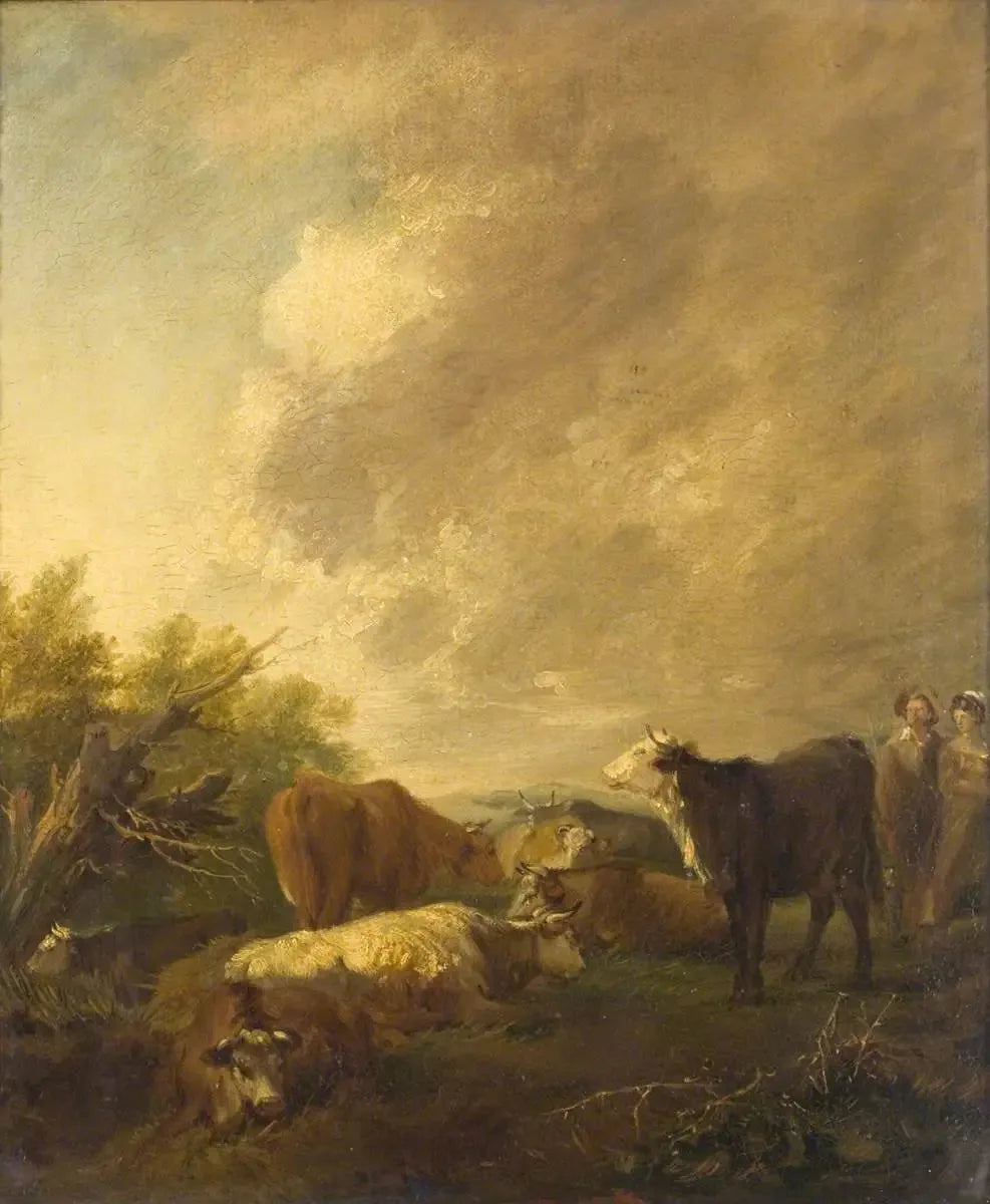 Paysage avec figures - Thomas Gainsborough image 1 reproduction d’œuvre d’art à l’huile