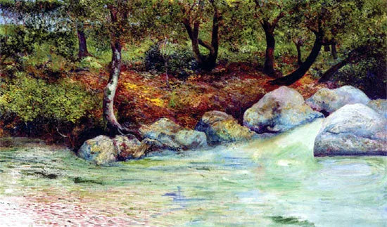 Paysage avec forêt et rivière - Joaquín Clausell image 1 reproduction artisanale de tableau
