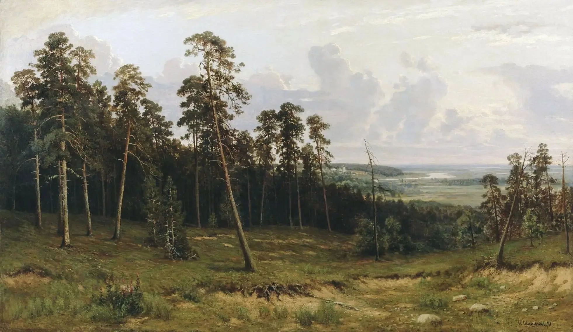 Paysage avec forêt - Ivan Chichkine image 1 copie peinte à la main à l’huile