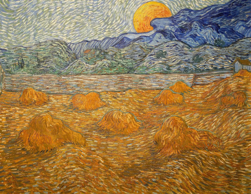 Paysage avec gerbes de blé et lune montante - Vincent van Gogh