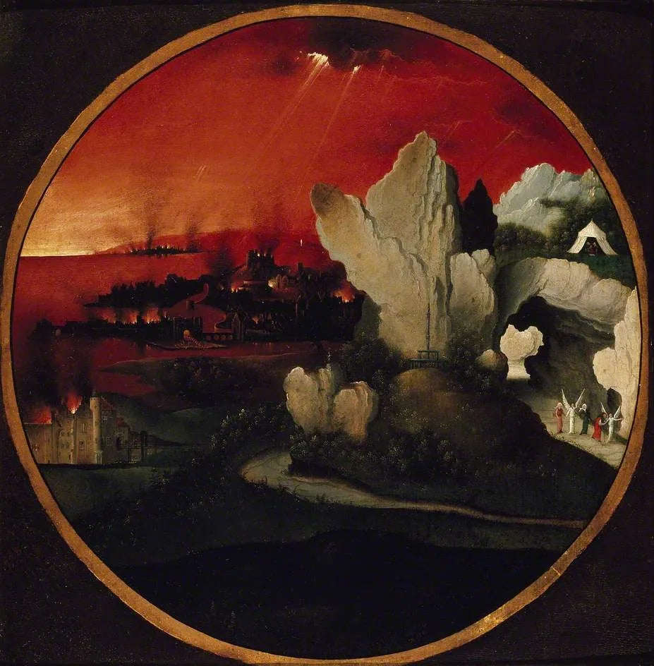 Paysage avec la destruction de Sodome et Gomorrhe - Joachim Patinier image 1 copie de tableau peinte à la main