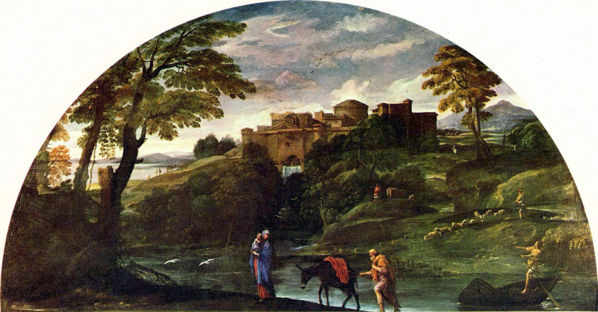 Paysage avec la Fuite en Égypte - Annibale Carracci image 1 reproduction artisanale de tableau