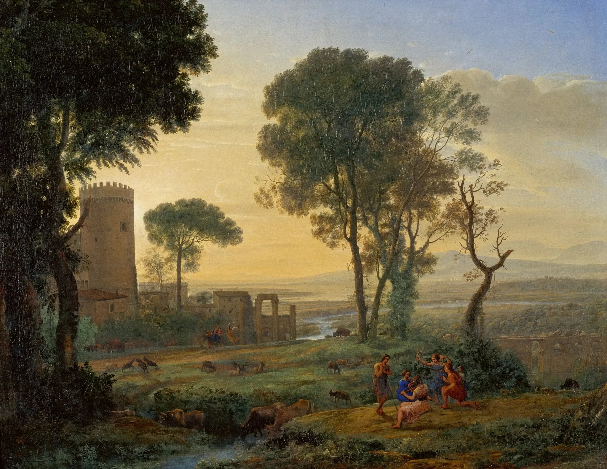 Paysage avec la fuite en Égypte - Claude Lorrain image 1 reproduction de peinture à l’huile