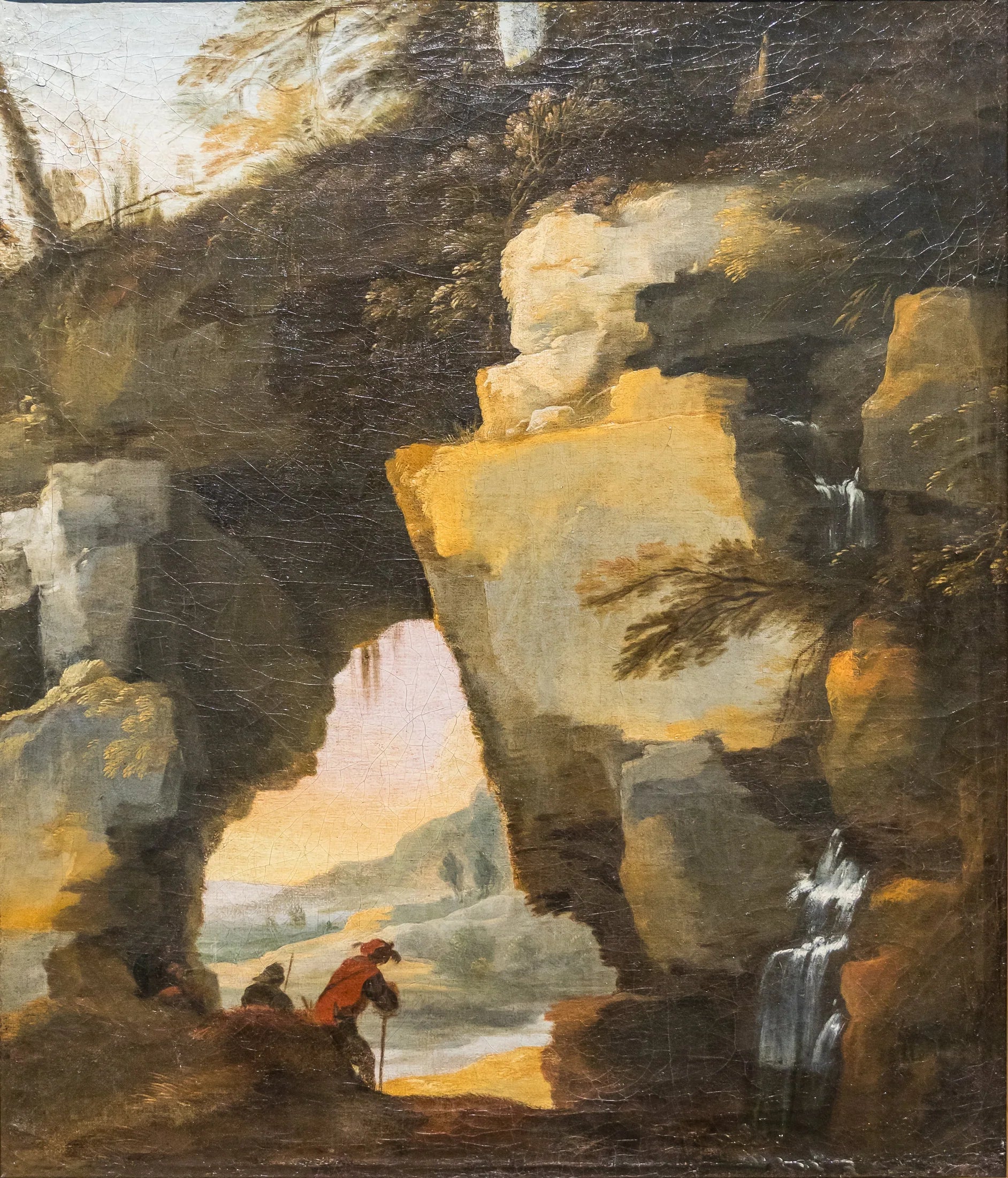 Paysage avec la porte de pierre - Laurent de La Hyre image 1 reproduction de peinture à l’huile